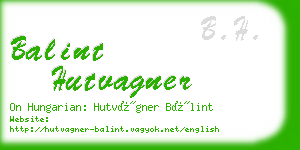 balint hutvagner business card